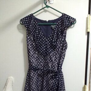 Adrianna Pappell dress, navy polka dot, size 6P